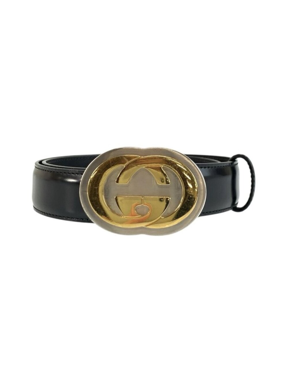 Gucci Interlocking G 70 Black Leather Belt